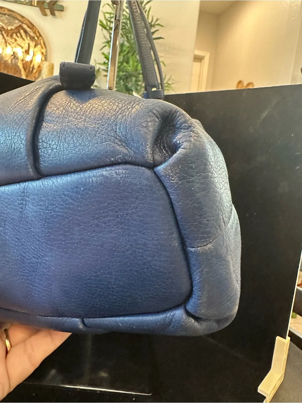Coach#341 Madison Isabelle Blue Pebbled Leather Shoulder/ crossbody